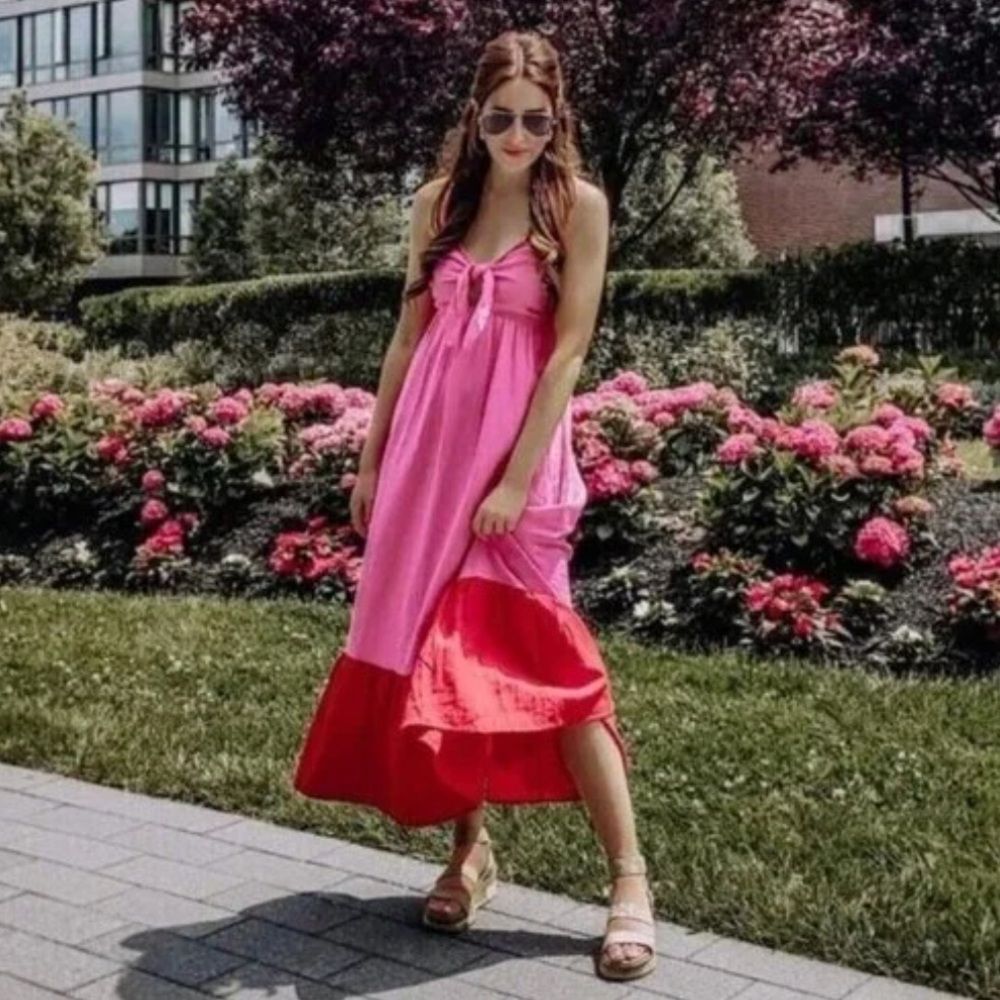 Tabitha Brown Tie Front Midi DressXS